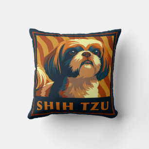 Retro Shih Tzu Puppy Dog Kissen