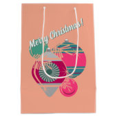 Retro Shiny Brite Ornaments Weihnachten Mittlere Geschenktüte (Rückseite)