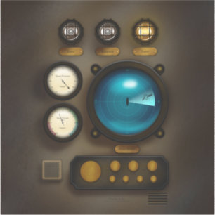 Retro Ship Kontrolle Panel Steampunk Telefon oder Aufkleber