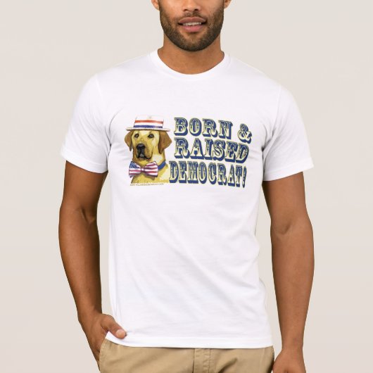 Retro Shirt gelber Hundedemokraten (Vorderseite)