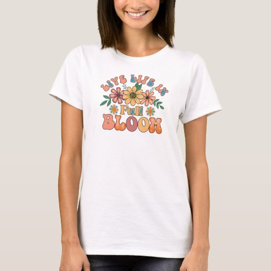 Retro Shirt Good Vibes Tshirt Groovy Blume T-Shirt (Vorderseite)