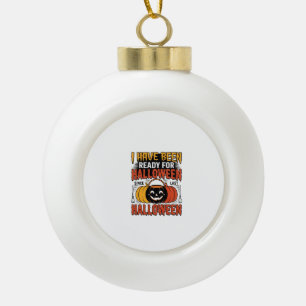 Retro-Shirt mit Halloween-Süßigkeiten-Eimer-Design Keramik Kugel-Ornament