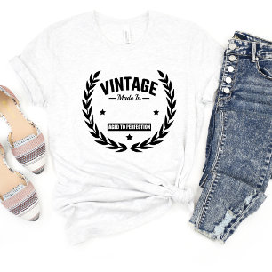 Retro-Shirt mit 'Made In...'-Spruch und lustigem M T-Shirt