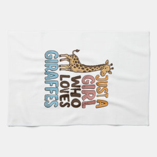 Retro-Shirt 'Nur ein Mädchen, das Giraffen liebt' Geschirrtuch