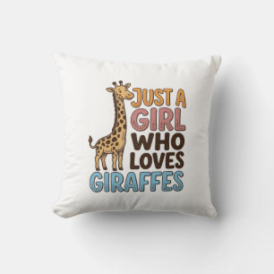 Retro-Shirt 'Nur ein Mädchen, das Giraffen liebt'  Kissen