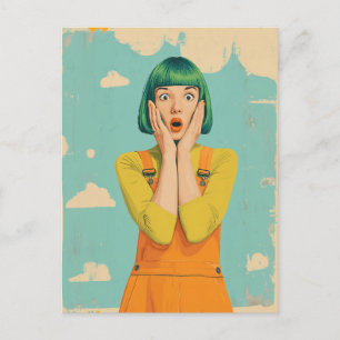 Retro-Shock für Pop Postkarte