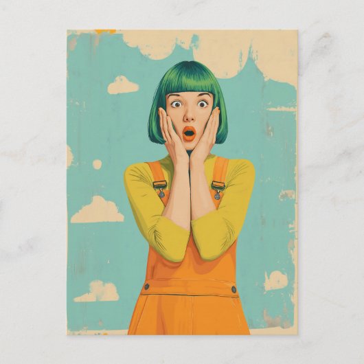 Retro-Shock für Pop Postkarte (Vorderseite)