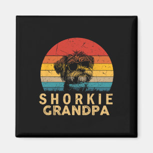 Retro Shorkie Grandpa Dog Lovers Paw Vater Vathers Magnet