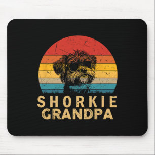 Retro Shorkie Grandpa Dog Lovers Paw Vater Vathers Mousepad