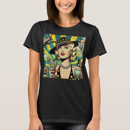 Retro Show Girl  T-Shirt (Vorderseite)