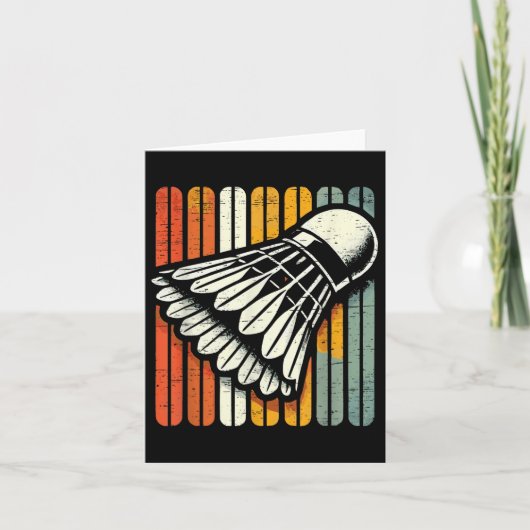 Retro Shuttle Badminton Player Karte (Vorderseite)