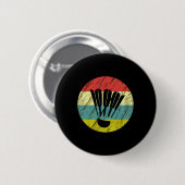 Retro Shuttle Racket Sports Badminton Player Athle Button (Vorne & Hinten)