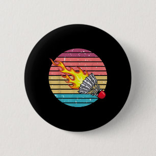 Retro Shuttle Spaß Badminton Sport Spieler Trainer Button