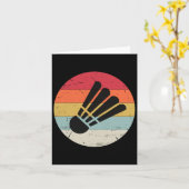 Retro Shuttle Vintag Badminton Player Sport Karte (Gelbe Blume)