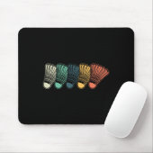 Retro Shuttle Vintag Badminton Player Sport Mousepad (Mit Mouse)