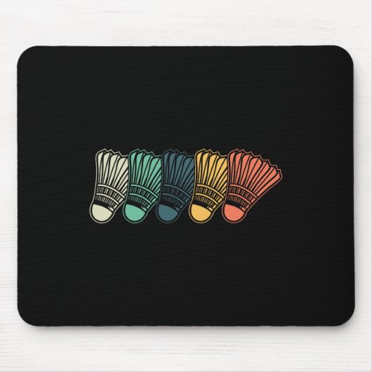 Retro Shuttle Vintag Badminton Player Sport Mousepad (Vorne)