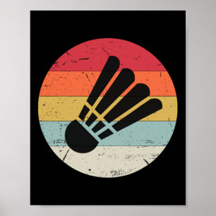 Retro Shuttle Vintag Badminton Player Sport Poster