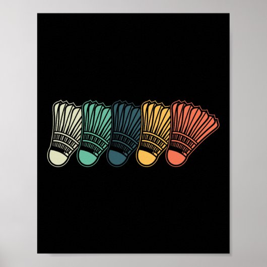Retro Shuttle Vintag Badminton Player Sport Poster (Vorne)