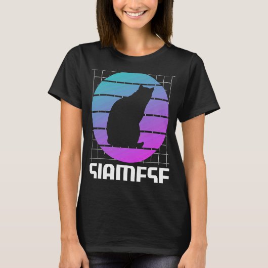 Retro Siamese Cat T-Shirt (Vorderseite)
