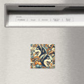 Retro Siberian Husky Illustration Magnet (In Situ (Geschirrspüler))