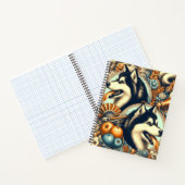 Retro Siberian Husky Illustration Notizblock (Innenseite)