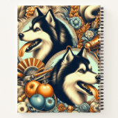Retro Siberian Husky Illustration Notizblock (Rückseite)