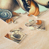 Retro Siberian Husky Illustration Puzzle (Seite)