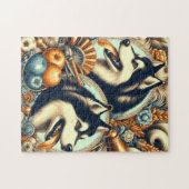 Retro Siberian Husky Illustration Puzzle (Horizontal)