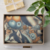 Retro Siberian Husky Illustration Seidenpapier (Geschenk)