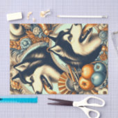 Retro Siberian Husky Illustration Seidenpapier (Handwerk)