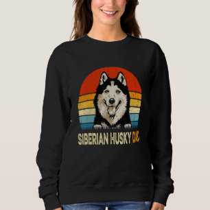 Retro Sibirischer Husky Vater Vatertag Vintager Hu Sweatshirt