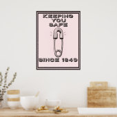 RETRO SICHERHEITSNADel  Poster (Küche)