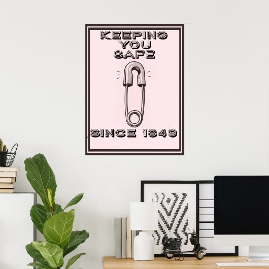 RETRO SICHERHEITSNADel  Poster (Heimbüro)
