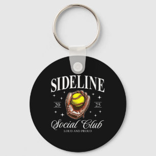 Retro Sideline Softball 2025 Loud und Proud Softba Schlüsselanhänger