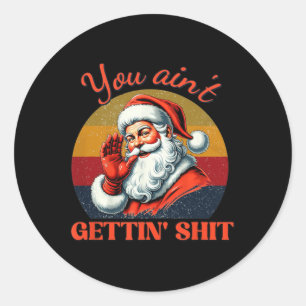 Retro Sie bekommen keinen lustigen Weihnachtskatal Runder Aufkleber