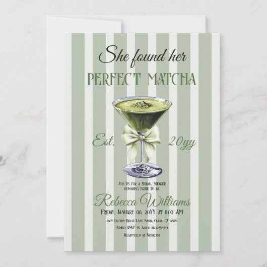 Retro Sie fand ihr perfektes Matcha-Brautparty Einladung (Vorderseite)