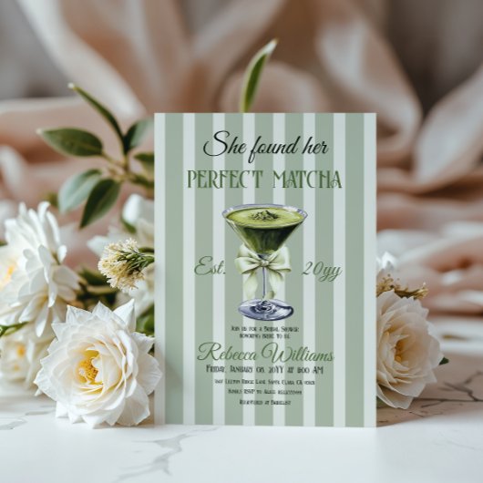 Retro Sie fand ihr perfektes Matcha-Brautparty Einladung