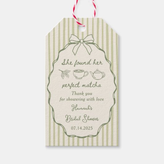Retro Sie fand ihr perfektes Matcha-Brautparty Geschenkanhänger (Vorderseite)