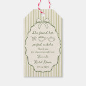 Retro Sie fand ihr perfektes Matcha-Brautparty Geschenkanhänger (Rückseite)