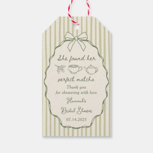 Retro Sie fand ihr perfektes Matcha-Brautparty Geschenkanhänger (Rückseite)