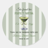 Retro Sie fand ihr perfektes Matcha-Brautparty Runder Aufkleber (Vorderseite)