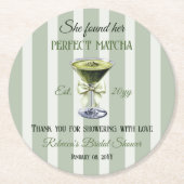 Retro Sie fand ihr perfektes Matcha-Brautparty Runder Pappuntersetzer (Vorderseite)