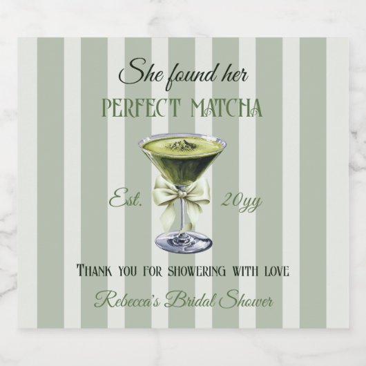 Retro Sie fand ihr perfektes Matcha-Brautparty Schaumweinetikett (Einzelnes Label)