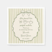 Retro Sie fand ihr perfektes Matcha-Brautparty Serviette (Vorderseite)