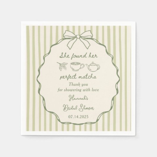 Retro Sie fand ihr perfektes Matcha-Brautparty Serviette (Vorderseite)