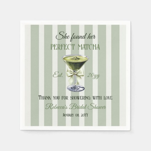 Retro Sie fand ihr perfektes Matcha-Brautparty Serviette (Vorderseite)