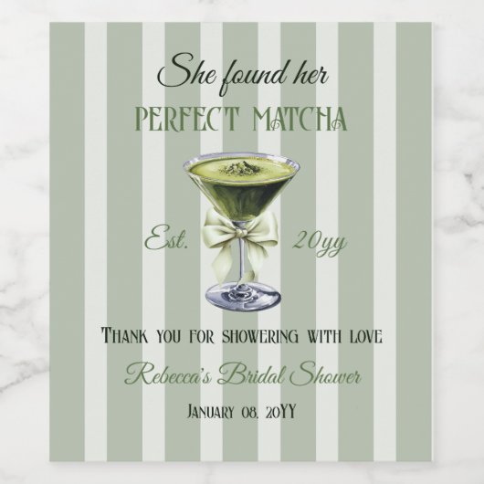 Retro Sie fand ihr perfektes Matcha-Brautparty Weinetikett (Einzelnes Label)