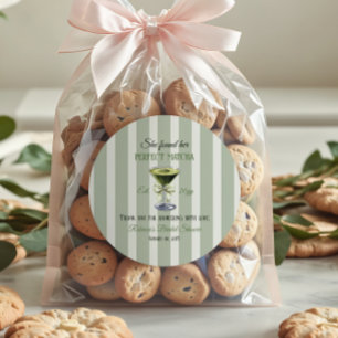 Retro Sie fand ihr perfektes Matcha-Bridal-Shower Runder Aufkleber