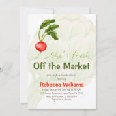 Retro Sie ist frisch vom Brautparty des Marktes Einladung (Vorderseite)