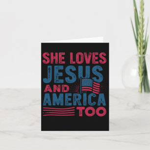 Retro Sie Lieben Jesus und Amerika zu 4. Juli Karte